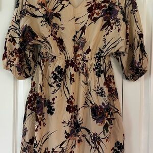 Andre By Unit Women’s Sz M Rayon Lined V Neck Knee Length Dress 3/4 Sleeve Chic